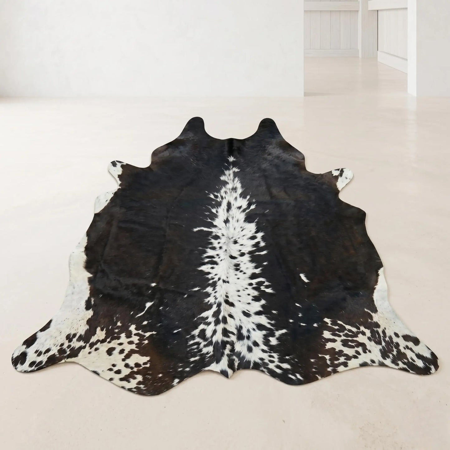 Natural Black & White Cowhide Rug | Authentic Hair-on-Hide Western Decor