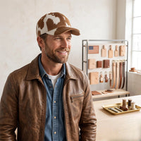 Ultimate Western Style: Handmade Genuine Hair-On Cowhide Leather Cap