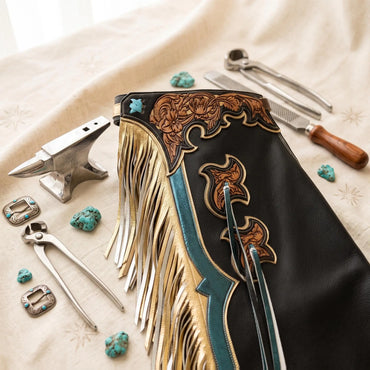 Custom Hand-Tooled Leather Rodeo Chaps | Western Show & Bull Riding Gear