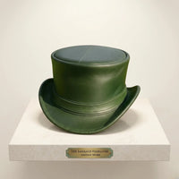 Emerald Green Leather Steampunk Top Hat – Victorian Cosplay & Festival Accessory