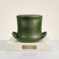 Emerald Green Leather Steampunk Top Hat – Victorian Cosplay & Festival Accessory