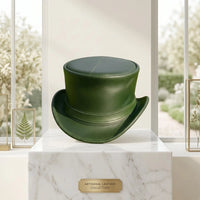 Emerald Green Leather Steampunk Top Hat – Victorian Cosplay & Festival Accessory