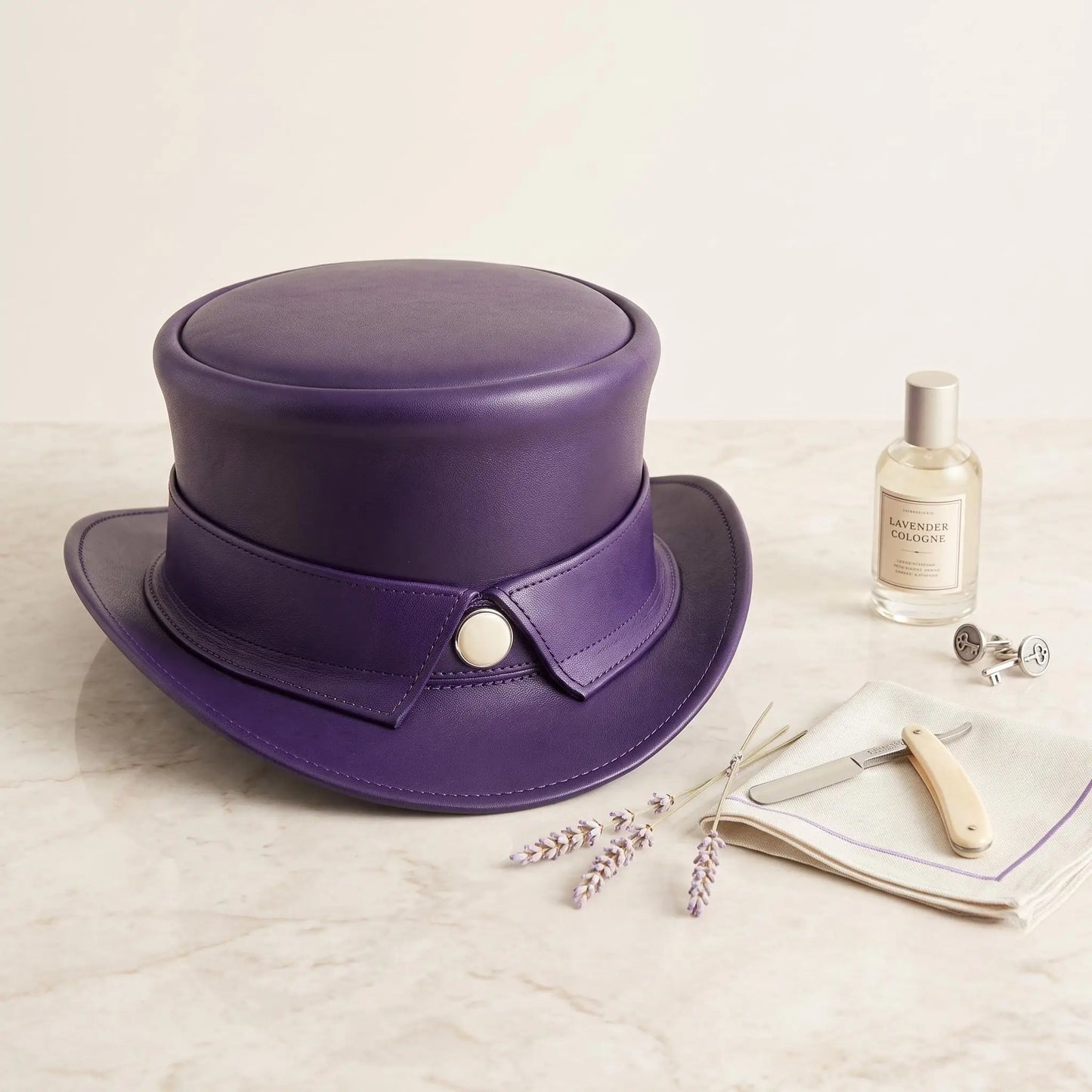 Elevate Your Style with the Ultimate Gothic Steampunk Purple Leather Top Hat
