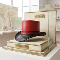 Handmade Red Leather Steampunk Top Hat – Victorian Gothic Cosplay & Festival Headwear