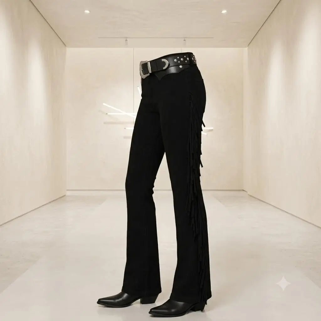 Women’s Handmade Black Cowgirl Chaps