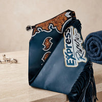 Hand-Tooled Blue Leather Rodeo Chaps – Western Show & Bull Riding Gear