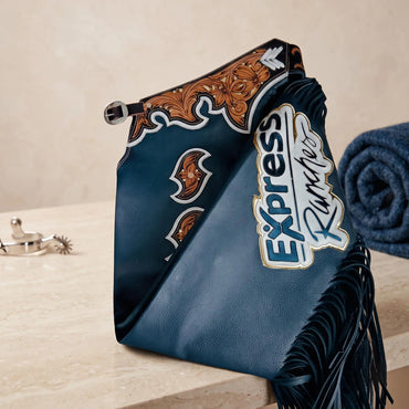 Hand-Tooled Blue Leather Rodeo Chaps – Western Show & Bull Riding Gear