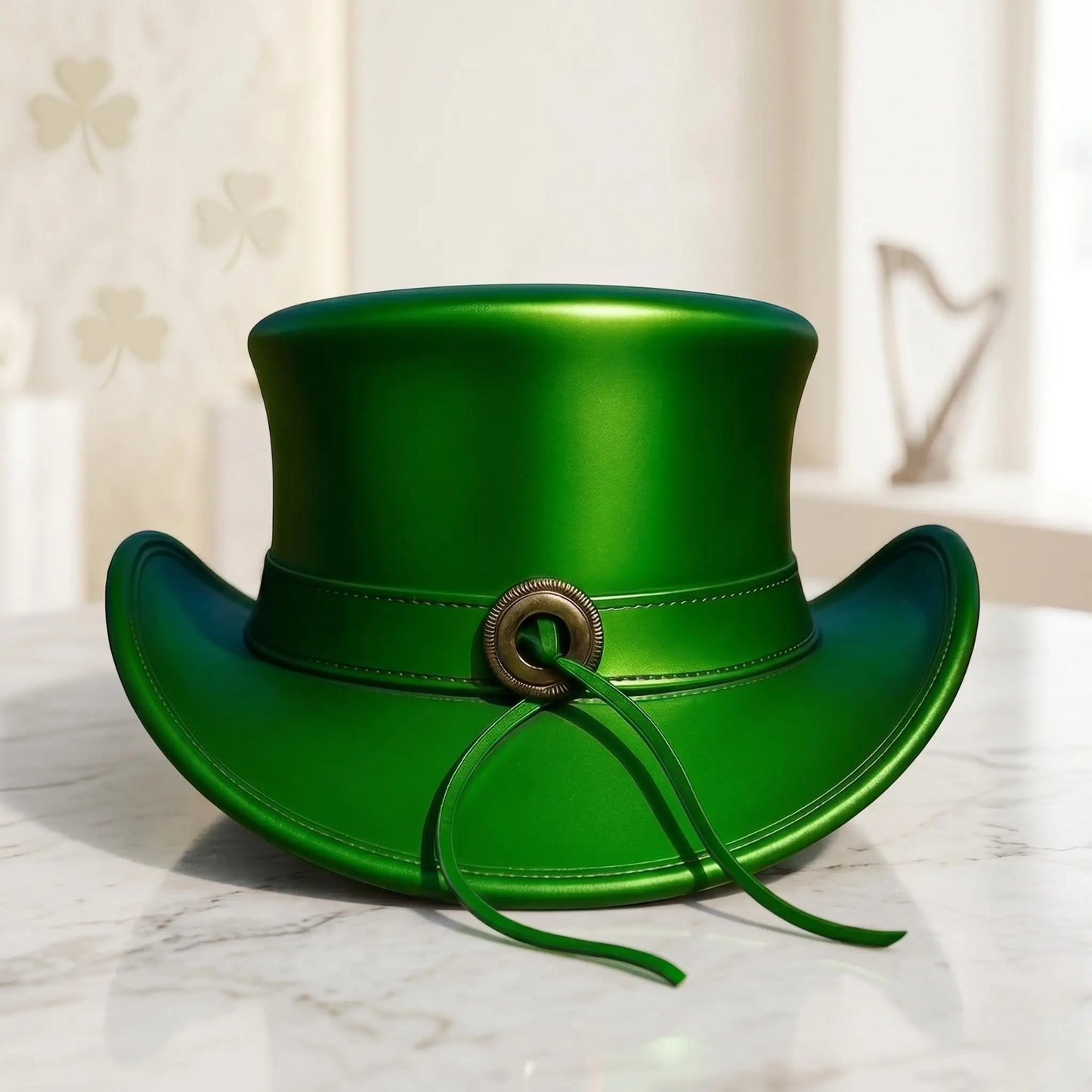 Metallic Green Steampunk Top Hat – Deluxe St. Patrick's Day & Cosplay Costume Accessory