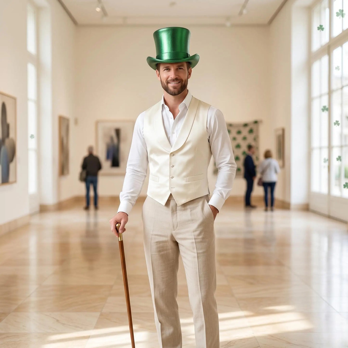 Metallic Green Steampunk Top Hat – Deluxe St. Patrick's Day & Cosplay Costume Accessory