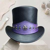 Step Into the Shadows Handcrafted Leather Steampunk Top Hat