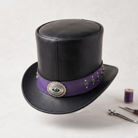 Step Into the Shadows Handcrafted Leather Steampunk Top Hat