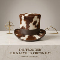 The Frontier Cowhide Leather Top Hat | Genuine Hair-on Hide