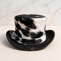 Genuin Cowhide Leather Top Hat – Western Festival & Steampunk Cosplay Hat
