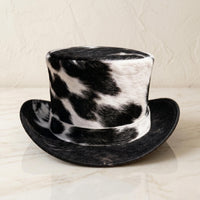 Genuin Cowhide Leather Top Hat – Western Festival & Steampunk Cosplay Hat