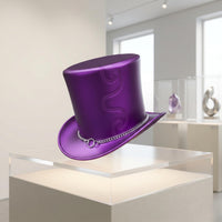 Handmade Purple Steampunk Leather Top Hat – Genuine Metallic Leather
