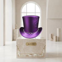 Handmade Purple Steampunk Leather Top Hat – Genuine Metallic Leather