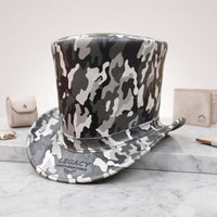 Camouflage Leather Top Hat - Steampunk Gothic Cosplay Festival Military Fashion Unisex hat