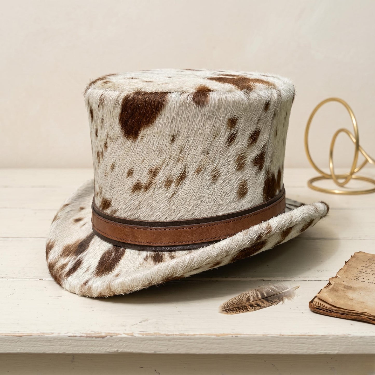 Stand Out in Style: Genuine Cowhide Leather Top Hat