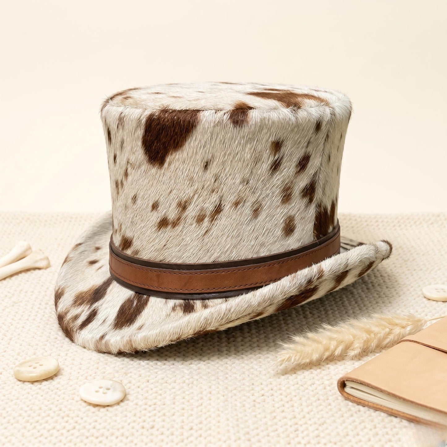 Stand Out in Style: Genuine Cowhide Leather Top Hat