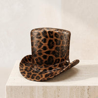 Steampunk Leopard Print Top Hat – Gothic Festival & Cosplay Accessory