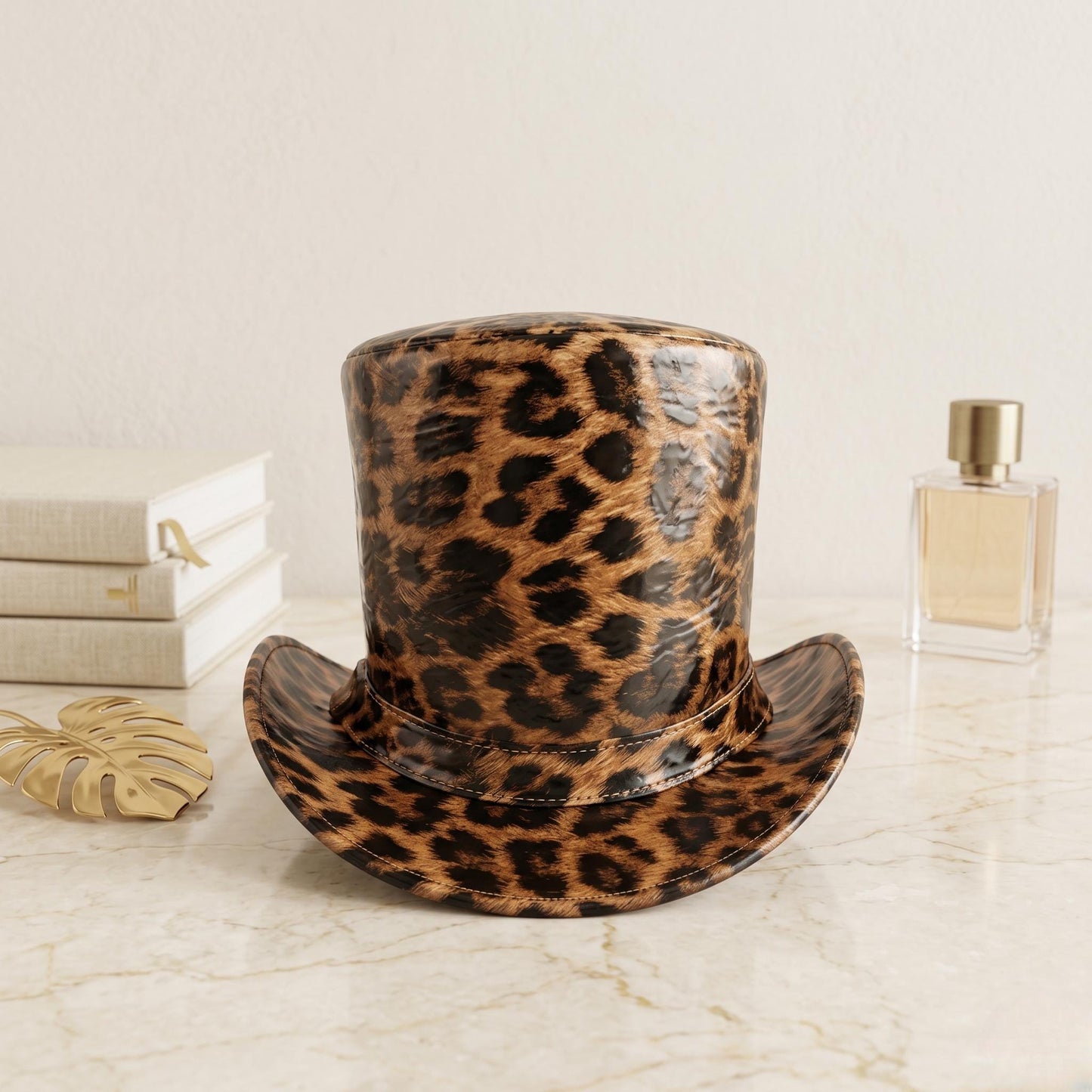Steampunk Leopard Print Top Hat – Gothic Festival & Cosplay Accessory