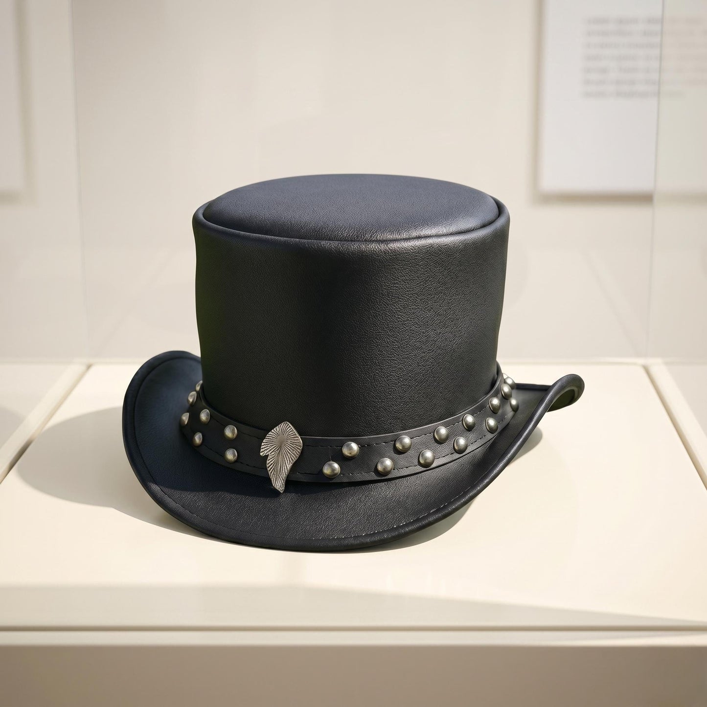 Handcrafted Steampunk Leather Top Hat – Distressed Gothic Festival Headwear