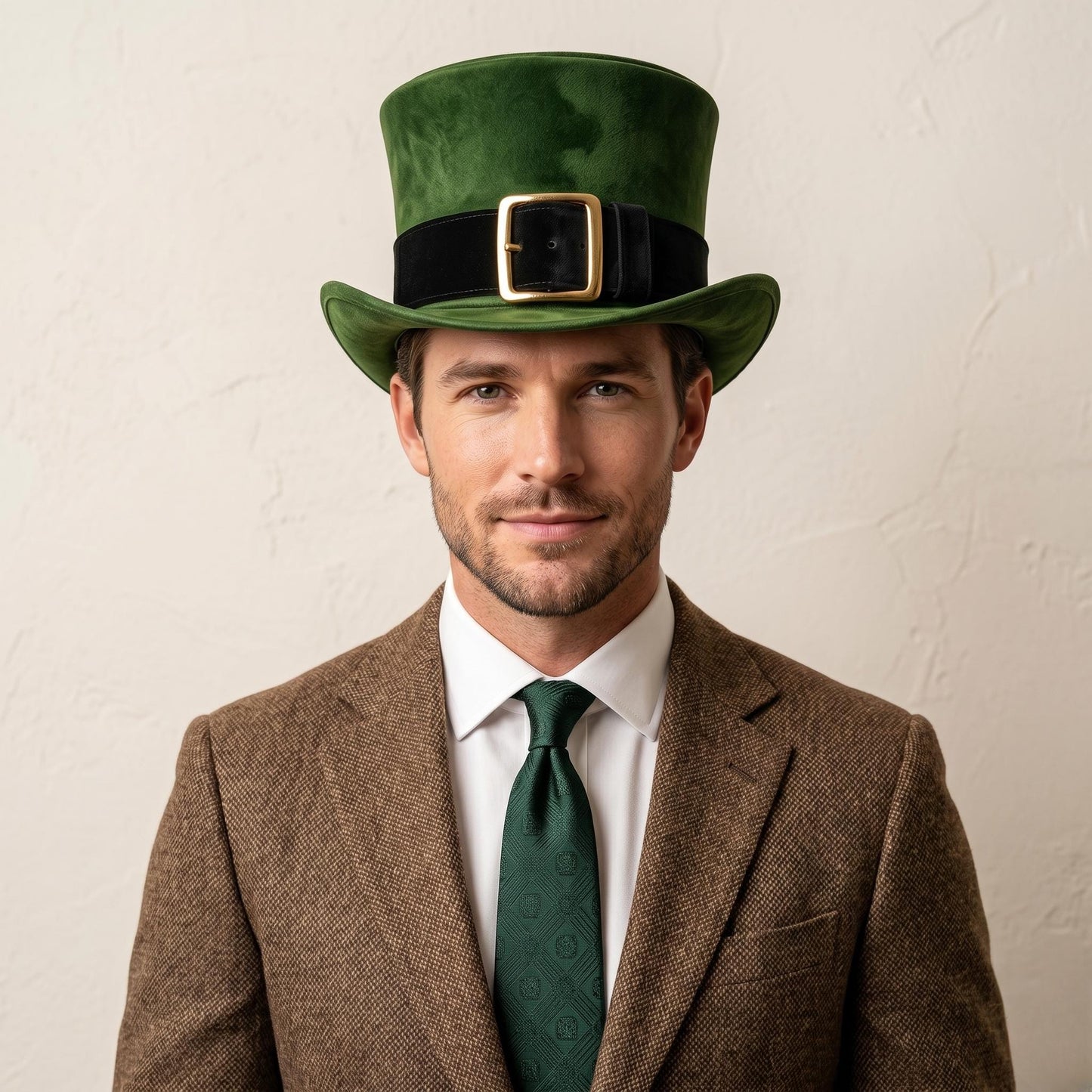 Green Leather Leprechaun Top Hat | St. Patrick's Day & Costume Accessory