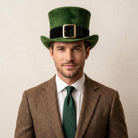 Green Leather Leprechaun Top Hat | St. Patrick's Day & Costume Accessory
