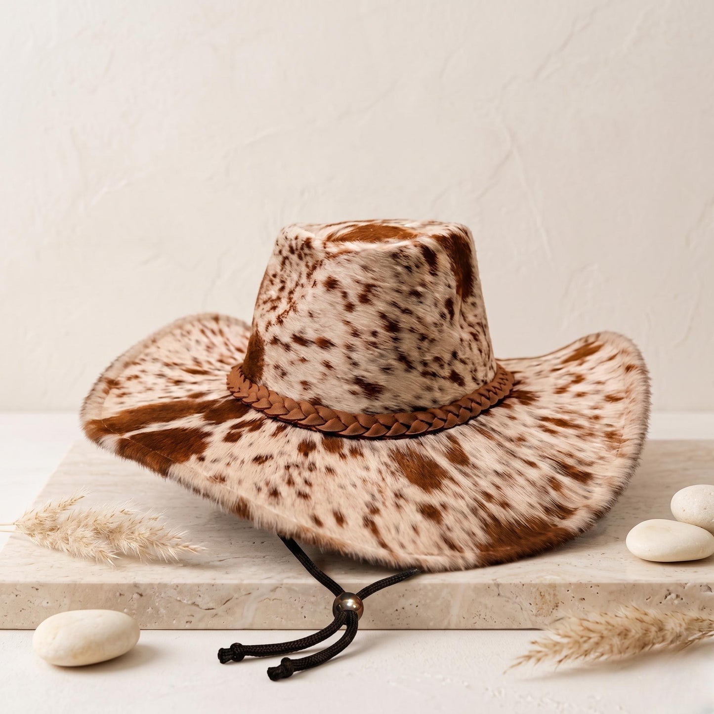 Handmade Cowhide Cowboy Hat | Genuine Hair-on-Hide Western Rodeo Style