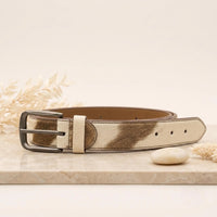 Crafted by Nature: Genuine Cowhide Hair-on Leather Belt