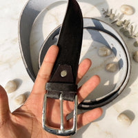 Men’s Black Leather Belt – Classic Cowhide Dress & Casual Belt