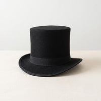 Black Wool Felt Top Hat – Victorian Formal Style Headwear