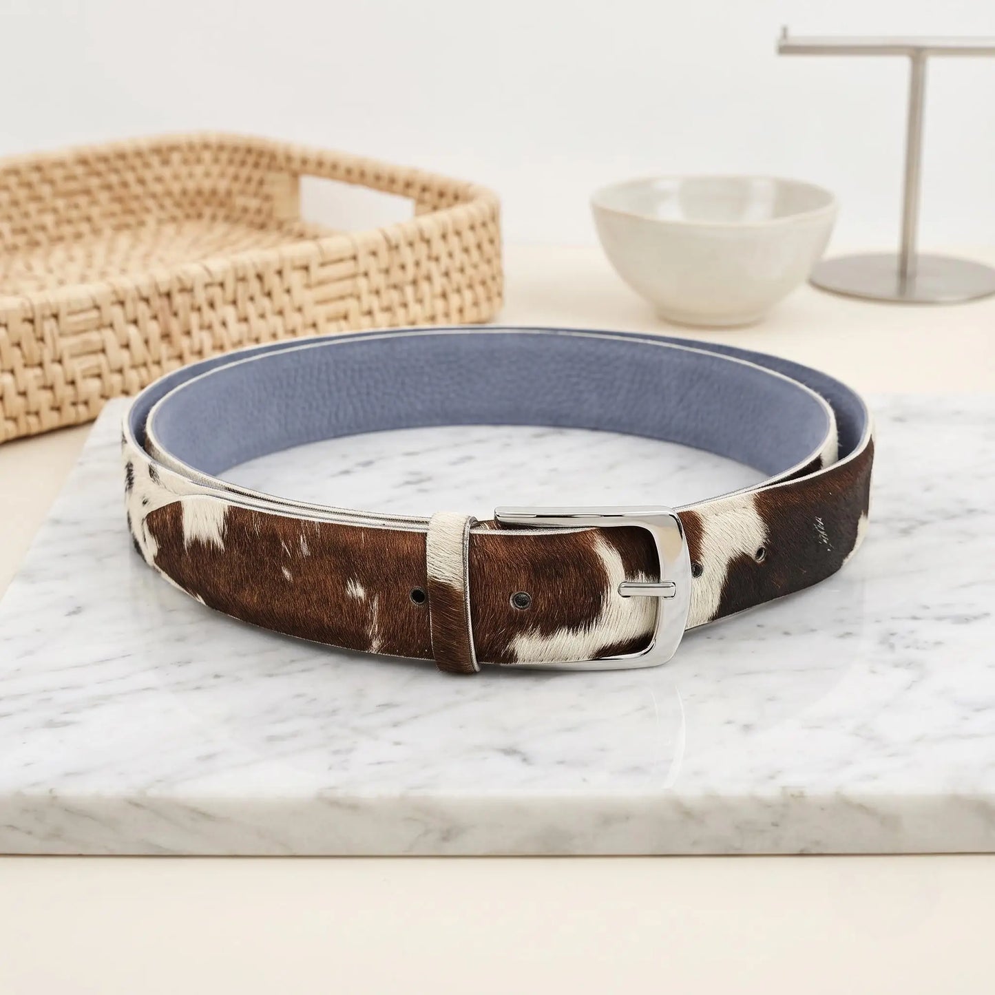 Genuine Cowhide Leather Belt – Handcrafted Western Hair-On Pony Skin Fashion Belt for Men & Women