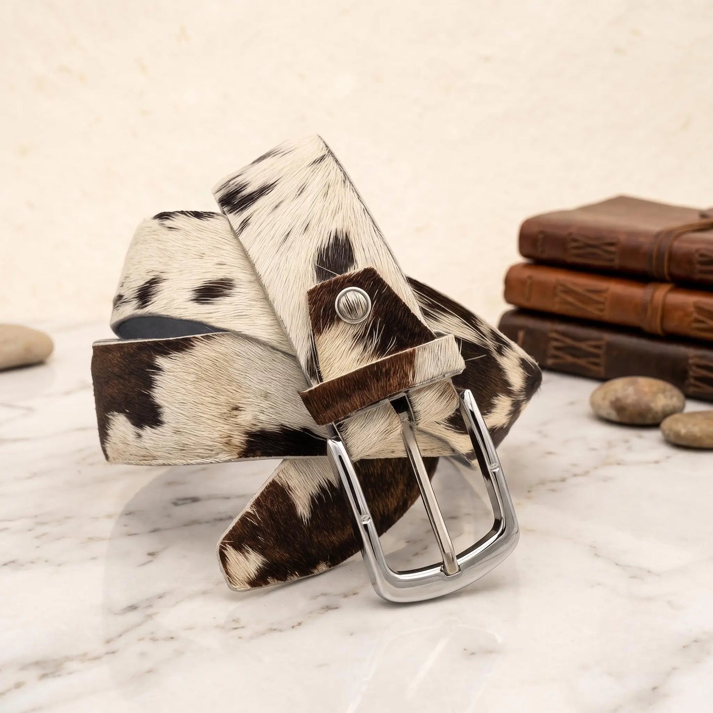 Genuine Cowhide Leather Belt – Handcrafted Western Hair-On Pony Skin Fashion Belt for Men & Women
