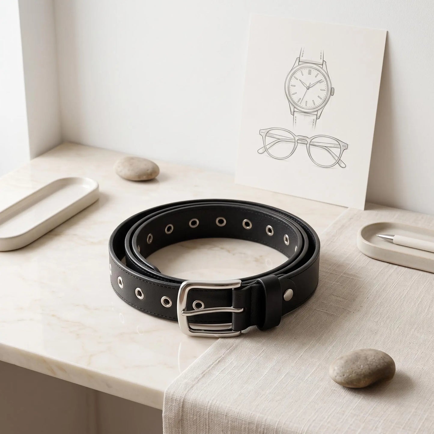 Unbridled Attitude: Handcrafted Skull Studded Leather Belt