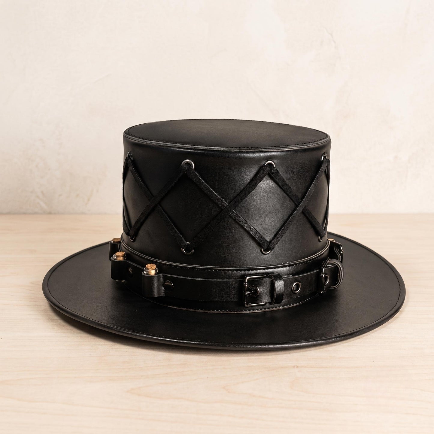 Handmade Black Steampunk Top Hat | Gothic & Victorian Fedora for Cosplay Events