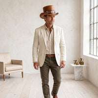 Handcrafted Brown Leather Top Hat with Western Concho Band