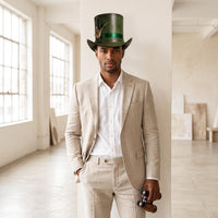 Handmade Green Steampunk Top Hat | Victorian & Mad Hatter Leather Hat