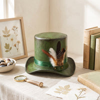 Handmade Green Steampunk Top Hat | Victorian & Mad Hatter Leather Hat