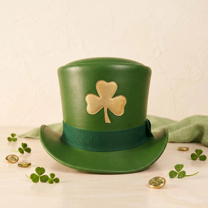 Handmade Green Leather Leprechaun Top Hat – St. Patrick’s Day Accessory