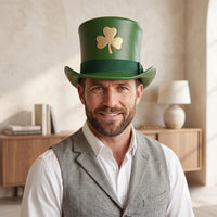 Handmade Green Leather Leprechaun Top Hat – St. Patrick’s Day Accessory