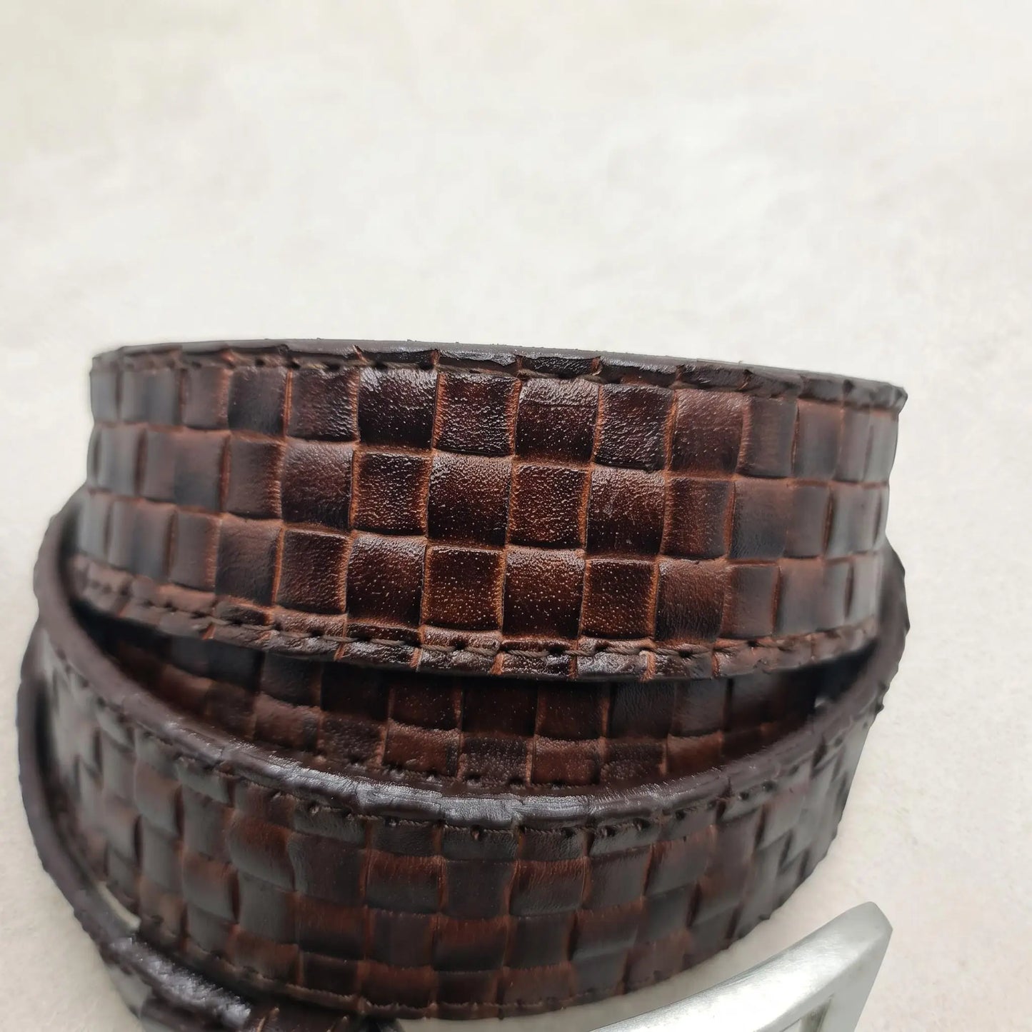 Men’s Embossed Crocodile Leather Belt | Classic Black & Rich Brown