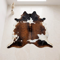 Special Brown and White Tricolor Cowhide Rug | Handmade Area Rug