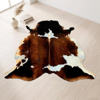 Special Brown and White Tricolor Cowhide Rug | Handmade Area Rug