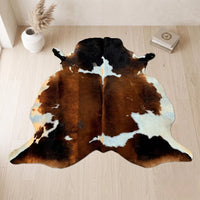 Special Brown and White Tricolor Cowhide Rug | Handmade Area Rug