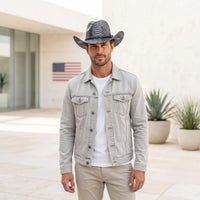 Black Python Print Cowboy Hat – Bold Western Fashion Statement