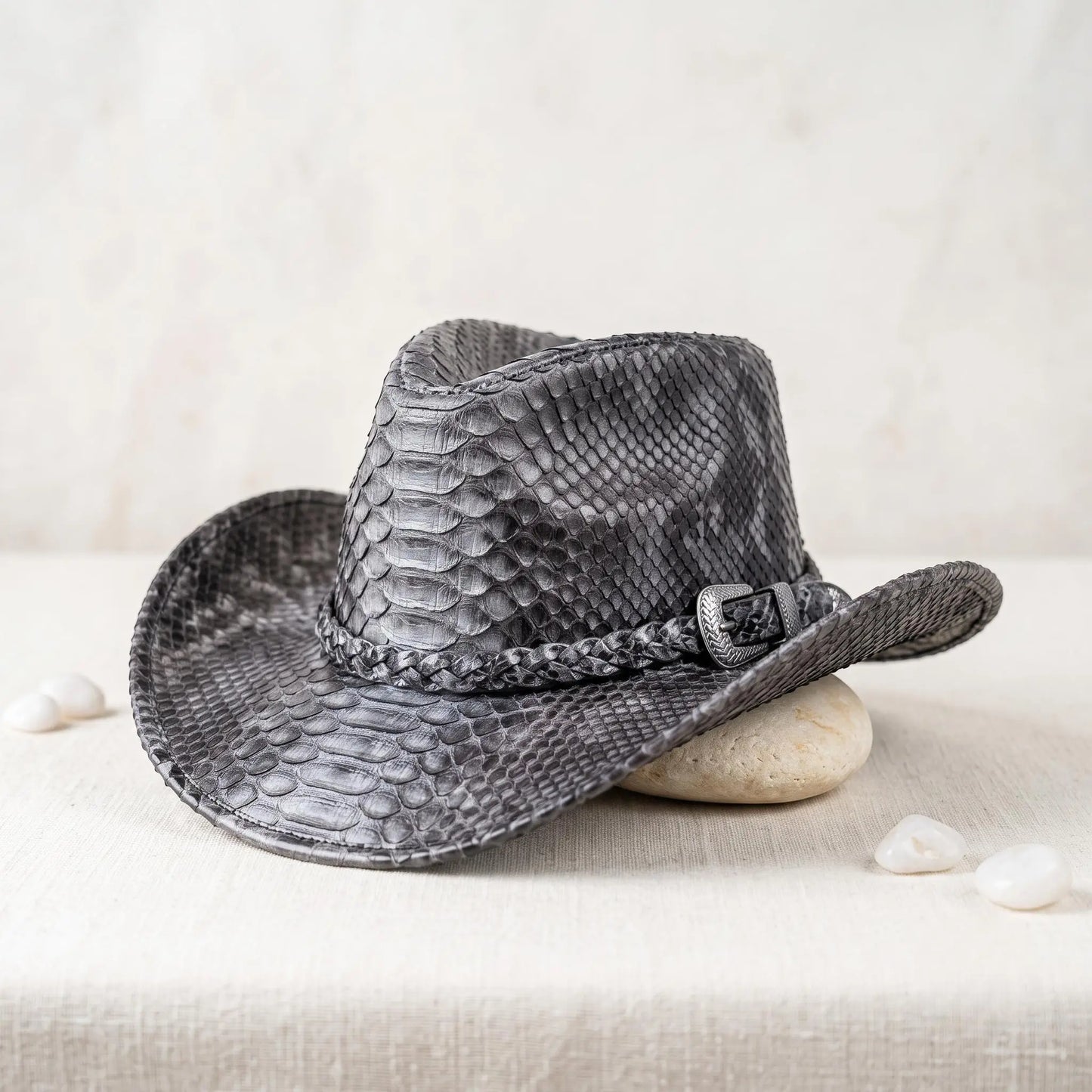 Black Python Print Cowboy Hat – Bold Western Fashion Statement