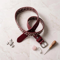 Handcrafted Studded Leather Belt | Silver Star Rivets & Punk Rock Style