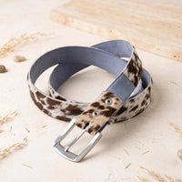 Genuine Cowhide Hair-on Leather Western Belt | Artisan Crafted Cowboy Style