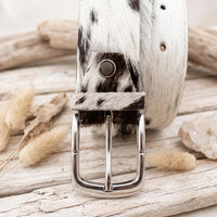 Genuine Hair-on-Hide Western Cowhide Leather Belt